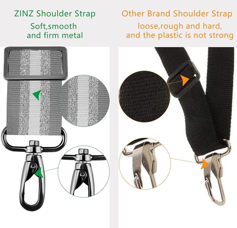 ZINZ Shoulder Strap 58" Ultra-Thick Fixed Padded and Adjustable Buckles Crossbody Strap for Briefcase Laptop Bag Luggage - Image 3